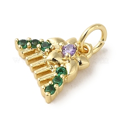 Brass Micro Pave Colorful Cubic Zirconia Pendants&nbsp;KK-R162-022C-G