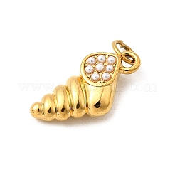 304 Stainless Steel ABS Imitation Pearl Pendants&nbsp;STAS-B097-07G-02