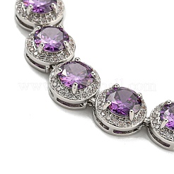 Flat Round Glass Link Chain Bracelets&nbsp;BJEW-H604-02P-07