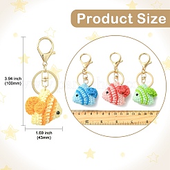 4Pcs 4 Styles Wool Weaving Tropical Fish Keychains&nbsp;ST-CJ0028-12