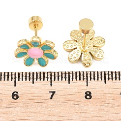 Valentine's Day Brass Stud Earrings&nbsp;EJEW-D359-01G