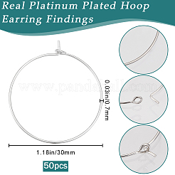 50Pcs Long-Lasting Plated Brass Hoop Earrings Findings&nbsp;KK-BBC0013-19