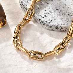 304 Stainless Steel Coffee Bean Chain Bracelets for Women Men&nbsp;BJEW-F488-27G