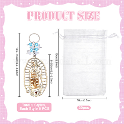 Wood & ABS Plastic Pearl Bead Keychains&nbsp;KEYC-PH01599