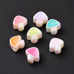 UV Plating Rainbow Iridescent Acrylic European Beads&nbsp;SACR-E009-28