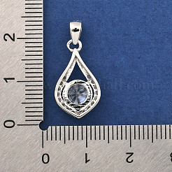 Fine Silver Pave Clear Cubic Zirconia Pendants&nbsp;STER-F062-02P