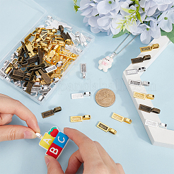 100Pcs 5 Colors Tibetan Style Alloy Glue-on Flat Pad Bails&nbsp;FIND-SP0001-89