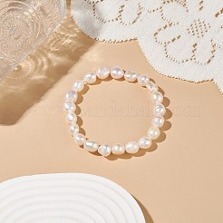 Natural Baroque Keshi Pearl Beaded Stretch Bracelet for Women&nbsp;BJEW-JB08910