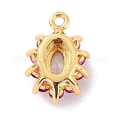 Eco-Friendly Brass Micro Pave Cubic Zirconia Charms&nbsp;ZIRC-C027-12G-RS