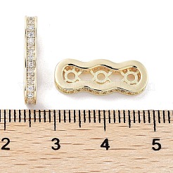 Brass Micro Pave Clear Cubic Zirconia Multi-Strands Links&nbsp;KK-B082-15A-G