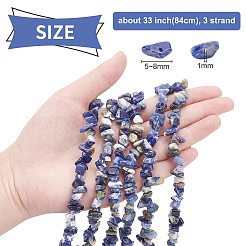 3 Strand Natural Sodalite Beads Strands&nbsp;G-BC0001-26