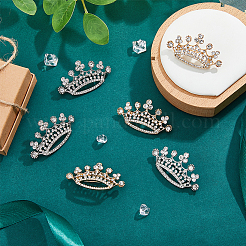 6Pcs 2 Colors Crown Alloy Crystal Rhinestone Brooch&nbsp;JEWB-FH0001-67