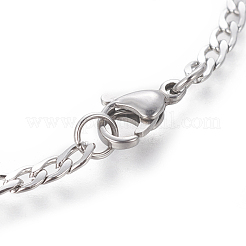 Tarnish Resistant 304 Stainless Steel Curb Chain Bracelets&nbsp;BJEW-E369-01P