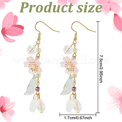 Resin Cherry Blossom Dangle Earrings&nbsp;EJEW-AN0002-30