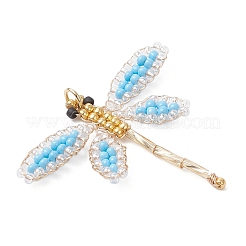 Glass Seed Beaded Dragonfly Pendants&nbsp;PALLOY-MZ00983-01