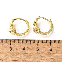 Brass Clear Cubic Zirconia Hoop Earrings&nbsp;EJEW-M047-08G