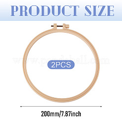 2Pcs Plastic Imitation Bamboo Cross Stitch Embroidery Hoops&nbsp;FIND-TADJ0001-03