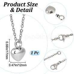 Stainless Steel Urn Ashes Necklace&nbsp;NJEW-CN0001-03P