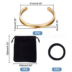 1PC 304 Stainless Steel Grooved Bangles&nbsp;FIND-UN0002-11
