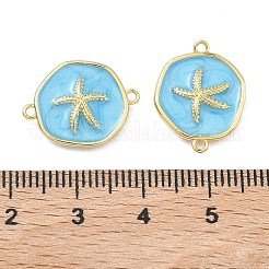 Ocean Brass Enamel Connector Charms&nbsp;KK-C251-05G-02C