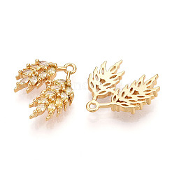 Brass Micro Pave Cubic Zirconia Pendants&nbsp;KK-N261-97G