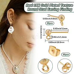 30Pcs Brass Stud Earring Findings&nbsp;KK-BBC0016-87