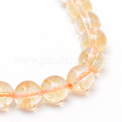 Round Natural Citrine Bead Strands&nbsp;X-G-R345-10mm-21