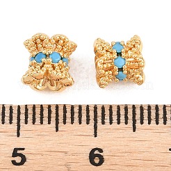 Brass & Synthetic Turquoise Beads&nbsp;KK-A298-12G