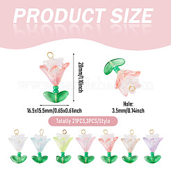 Transparent Acrylic Flower Pendants&nbsp;PALLOY-TADJ00011