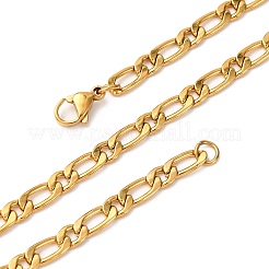 4MM 304 Stainless Steel Figaro Chain Necklaces&nbsp;NJEW-P338-02G