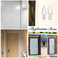 Acrylic Adhesive Backed Men's and Women's Restroom Signs&nbsp;AJEW-WH20054-401A
