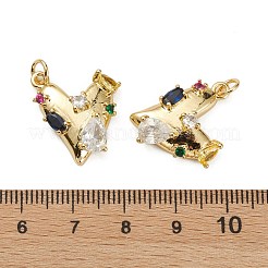 Brass Micro Pave Colorful Cubic Zirconia Pendants&nbsp;ZIRC-L100-115G