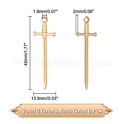 16Pcs 2 Colors 201 Stainless Steel Pendants&nbsp;STAS-UN0049-65