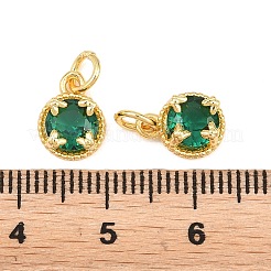 Brass Pave Cubic Zirconia Charms&nbsp;KK-K340-52G-02