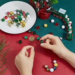 DIY Christmas Round Acrylic & Polymer Clay Pave Rhinestone Beads Findings Kits&nbsp;DIY-PH0033-16