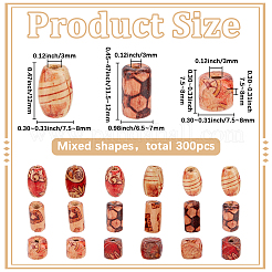 3 Sets 3 Styles Wood Beads&nbsp;WOOD-SC0002-06A