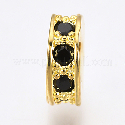 Brass Micro Pave Cubic Zirconia Beads&nbsp;ZIRC-Q013-138G