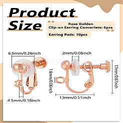Brass Clip-on Earring Findings&nbsp;KK-LP0002-11RG