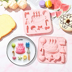 2Pcs Birthday Theme Silicone Molds for DIY Craft&nbsp;ST-CJ0007-81