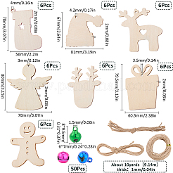 DIY Christmas Unfinished Wood Pendant Decorations Kits&nbsp;WOOD-SC0001-88