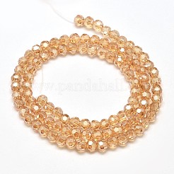 Faceted(32 Facets) Round Full Rainbow Plated Electroplate Glass Beads Strands&nbsp;EGLA-J130-FR06