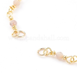 Natural Sunstone Handmade Beaded Chains Bracelet Making&nbsp;AJEW-JB00907-05