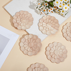 6Pcs Wood Carved Flower Onlay Applique Craft&nbsp;WOOD-WR0001-27