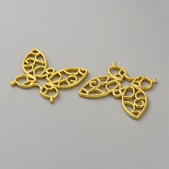 Butterfly Zinc Alloy Open Back Bezel Pendants&nbsp;FIND-WH0016-61E-G