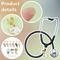 Cat Alloy Enamel Pendant Decorations for Stethoscope Ornaments&nbsp;PALLOY-OC00037