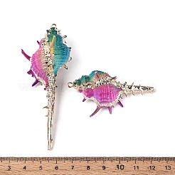 Spray Painted Electroplate Natural Conch Shell Big Pendants&nbsp;SSHEL-T017-39