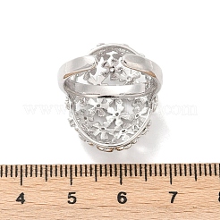 Brass Micro Pave Cubic Zirconia Adjustable Cuff Rings for Women&nbsp;RJEW-C129-07P