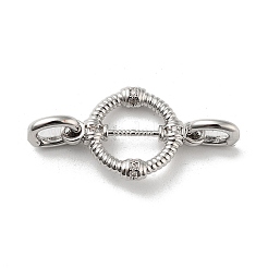 Brass Micro Pave Clear Cubic Zirconia Fold Over Clasps&nbsp;KK-K361-02P