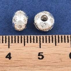 Brass Micro Pave Clear Cubic Zirconia Beads&nbsp;KK-Z162-14S