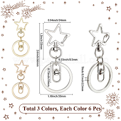 18Pcs 3 Style Alloy Keychain Clasps&nbsp;KEYC-SP0001-49C